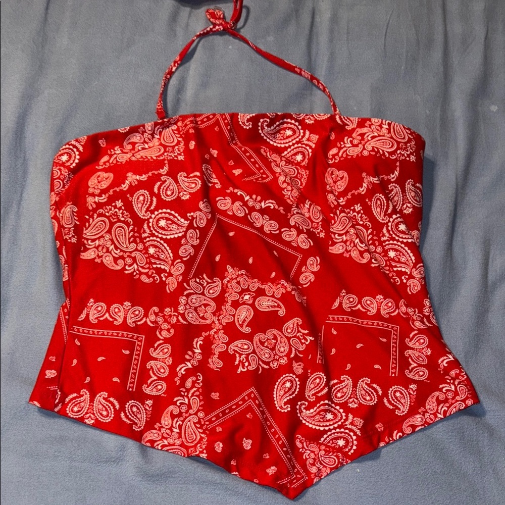 Red Paisley Kids One Piece